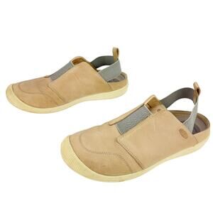 Keen Lorelai II Leather Slip-On Closed Toe Elastic Slingback Stretch Shoes Sz 10